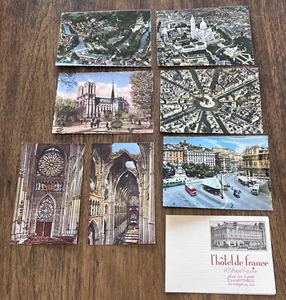 France Vintage Postcard Lot Unposted Bright Colors Ruffled Edges Montmartre, Ect - Picture 1 of 6