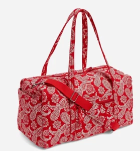 Borsa Vera Bradley GRANDE BORSONE DA VIAGGIO Bandana Rossa Bianca (Nuova e Sigillata) 120€ - Foto 1 di 3