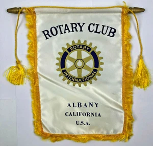 Rotary International Club Banner Pennant for Albany California with Gold Fringe - Picture 1 of 2