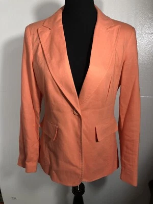Chadwicks Classic sz 6 linen solid Coral Comfy work wear blazer jacket - Image 1 of 4