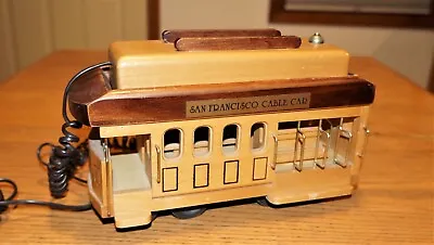 San Francisco Cable Car Landline Telephone Wooden Push Button TeleMania Works! • 20€