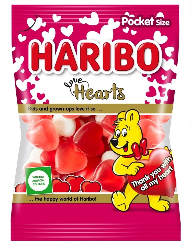 Gomitas HARIBO Love HEARTS con fondo de espuma 160g ENVÍO GRATUITO Foto 1 de 1