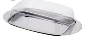 Butterdose EDELSTAHL Butterglocke Butterschale Butter Dose Schale SILBER KLAR - Bild 1 von 2