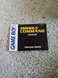 Missile Command Authentic Nintendo Game Boy Original Manual Only - Picture 1 of 3