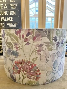 MADE TO ORDER LAMPSHADE LIGHTSHADE VOYAGE HEDGEROW LINEN FABRIC HEDGEROW FLOWERS - Picture 1 of 7