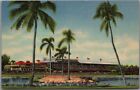 Miami Beach, FL Linen Postcard HIALEAH RACE COURSE Infield / Grandstand - 1951