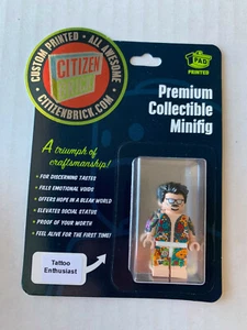 Tattoo Enthusiast Light Flesh Citizen Brick Minifig Minifigure Brand New - Picture 1 of 1