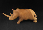 Hand Carved Wooden Rhinoceros Made in Kenya 8" Long