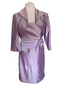 Jessica Howard Lavender Mother Of Bride/Groom Jacket Dress Beaded Size 12 EUC - Picture 1 of 6