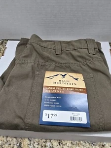 Pantalones Cortos Blue Mountain Para Hombres 38 Carga Lona Utilidad Calce Relajado Ropa de Trabajo 11" Nuevos con Etiquetas - Imagen 1 de 11