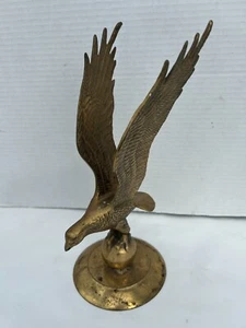 Rare Vintage 11" Brass American Eagle on Globe Federal Flagpole Topper Finial - Picture 1 of 5