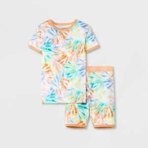 Kids' 2pc Rainbow Tie-Dye Tight Fit Pajama Set - Cat & Jack 14,  - Picture 1 of 1
