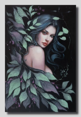 Black Forest Portrait Fantasy by Monika Timar -Original Oil Painting - Timararts - Image 1 of 4