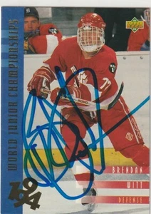 Carta Hockey Autografata Firmata Brendan Witt 1993-94 Upper Deck Rookie Canadians - Foto 1 di 1