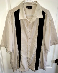 mens XXL MONTAGE COLLECTION SHIRT TOP button down TAN BLACK buttons collar NICE! - Picture 1 of 1