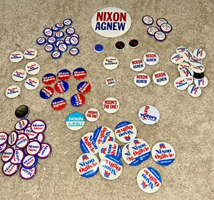 86 botones President NIXON de varias elecciones / 17 tipos diferentes - Imagen 1 de 12