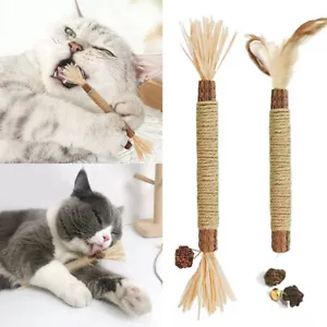 6PCS Catnip Toys Cat Wand Silvervine Sticks Cat Toys For Indoor Chew Cats Toy - Picture 1 of 22