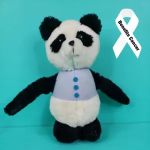 Vintage R. Dakin Plush Hugging / Kissing Panda Bear Boy 1980 9" - Picture 1 of 5