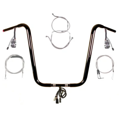 Kit de manillar precableado 1 1/4" negro 18" Harley-Davidson Road Glide 2007 con crucero Foto 1 de 2