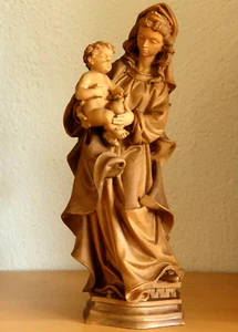 Heiligenfigur Holz Madonna Maria geschnitzt Jesuskind 36cm holy Madonna figure - Picture 1 of 6