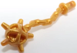 Lego 2x Pearl Gold Minifigure Weapon Spiked Flail Mace - Picture 1 of 1