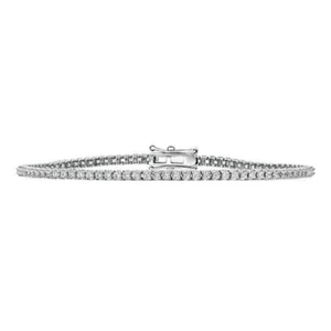 3.20CT Beautiful Round Lab Grown Diamond Tennis Bracelet For Girlfriend 10k Gold - Picture 1 of 13