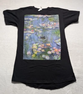 Camiseta Bella+Canvas Mujer Negra Gato y Monet Gráfico Nenúfares Mediana - Imagen 1 de 6