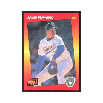 1992 Triple Play Jaime Navarro Brewers #188 - Image 1 of 3