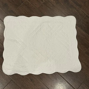 Simply Shabby Chic Standard Scalloped Edge 100% Cotton Quilted Sham White - Picture 1 of 4