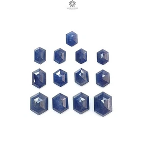 35.60ct Natural Blue Sapphire Gemstone Hexagon Step Cut 8*6mm-12.5*9mm 13pcs Lot - Bild 1 von 4