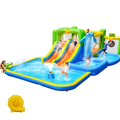 Soplador inflable de rebote 9 en 1 para diversión sin fin ducha remojo piscina rociador Foto 1 de 4