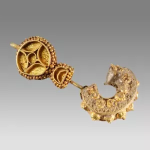 Ancient Roman 24K gold single earring 3.13 g, 100 BC-200 AD - Picture 1 of 2