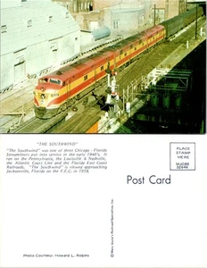 1958 Postcard of The Southwind Chicago Florida Streamliner approaching Jacksonvi - Picture 1 of 1