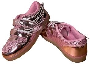 Zapatillas con Iluminación LED Rosa Metálico con Alas Zapatos Colorido Fiesta Baile 3.5 - Imagen 1 de 7
