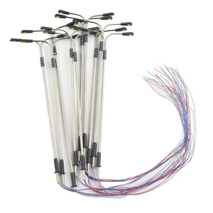 10pcs Model Railway 1:100 Scale Lamp White Two-heads LED Street Light Sand Table - Picture 1 of 19