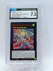 Yu Gi Oh 2025 Indigo-Eyes Silver Dragon URare 1st Edition SDWD-EN032 CGC 7.5 - Picture 1 of 4