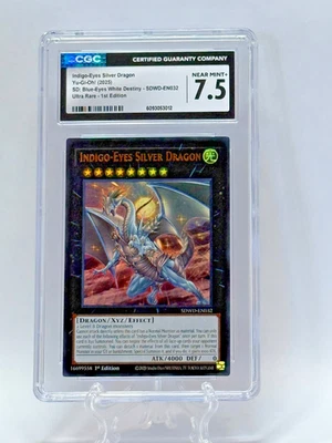Yu Gi Oh 2025 Indigo-Eyes Silver Dragon URare 1st Edition SDWD-EN032 CGC 7.5 - Image 1 of 4