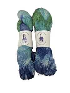 HOME SPUN GIRLS YARN (Briggs & Little) Durasport 2 skeins Handpainted Blue/Green - Picture 1 of 3