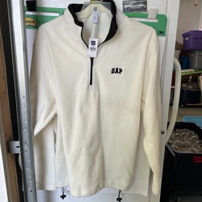 Gap Atlético 1/4 Cremallera Crema Manga Larga Suéter Chaqueta Polar XXL Para Hombres Sudadera Foto 1 de 4