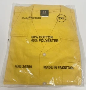 HILTON Retro Bowling Shirt Yellow 3XL Cotton/Polyester NIP NEW - Picture 1 of 3