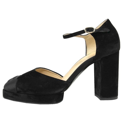 Décolleté Chanel scamosciate punta a cappuccio Mary Jane colore nero taglia 41