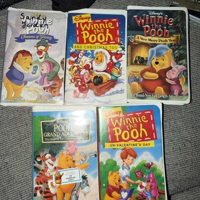 Lot Of 5 Vintage Winnie The Pooh VHS Tapes Tested And Working Foto 1 de 4