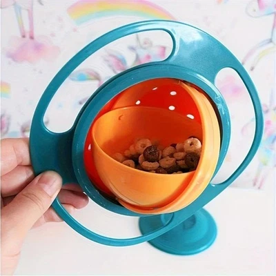 Baby Feeding Baby Gyro Bowl Universal 360 Rotate Spill-Proof Bowl+Spoon AU - image 1 of 4