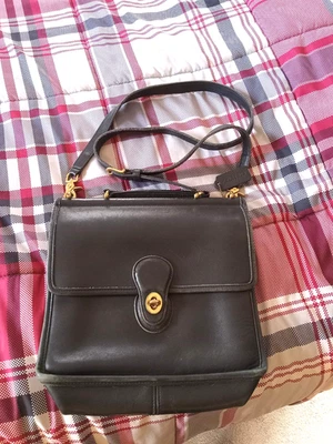 Vintage Willis Leather black Coach 9927 Crossbody with brass hardware - Image 1 of 4