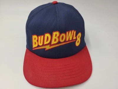 Vintage Bud Bowl 8 Budweiser Super Bowl Snapback Hat Cap Men Women Football Blue - Image 1 of 4