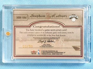 Patch Fleer Sweet Sigs Stephon Marbury 2004-05 /50 con supporto condizioni pulite - Foto 1 di 4
