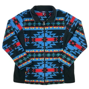 Chaps Sport Aztec Southwest Fleece Jacket Full Zip Womens 1X Long Sleeve Y2K - Picture 1 of 9