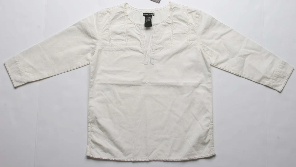 Top tejido con cuello en V abierto Lucky Brand - Niñas (4 años) - Blanco 042113 Foto 1 de 1