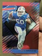 Greg Rousseau Tribute Limited Football 2021 Rookie RC LI-90 Bills Red blue retro