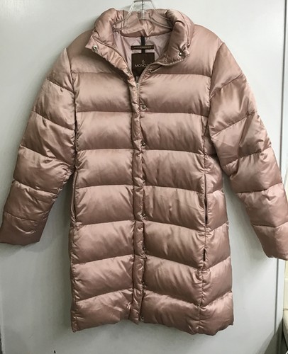 giubbotto moncler donna taglia 1 rosa chiaro puffer zip snap upfront lunghezza media